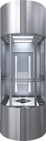 Ascensor del hotel de acero inoxidable y vidrio